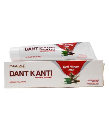 Patanjali Dant Kanti Red Power Toothpaste 150g (5.29oz) - US Shipment Premium Dental Care for Healthy Gums and Teeth