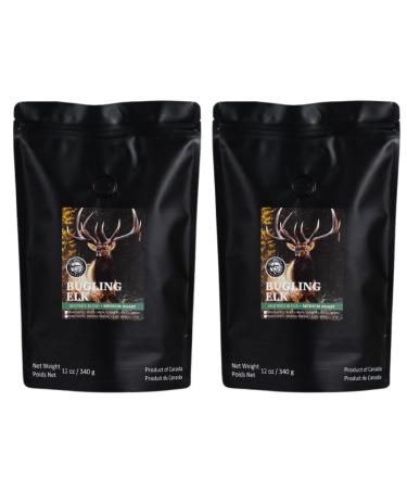 OLE Smokes Coffee | Whole Bean Coffee | Medium Roast | Hunter's Blend | "Bugling Elk" | 12 OZ Bag | Pack of 2