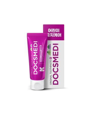 DOCSMEDI Doctrust K Kid-Friendly Toothpaste with 922 ppm Fluoride/Cavity Prevention/Dermatologically Tested/SLS Free Parabens Free Saccharin Free Sugar Free/Natural Toothpaste K Kid-Friendly Toothpaste 2.1 Ounce (Pack of