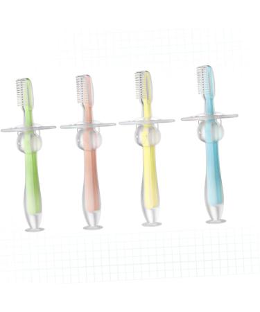 Buy Healvian 4-Piece Silicone Toddler Toothbrush Set - Infant & Suction Training Brush - Buy Online on GoSupps.com