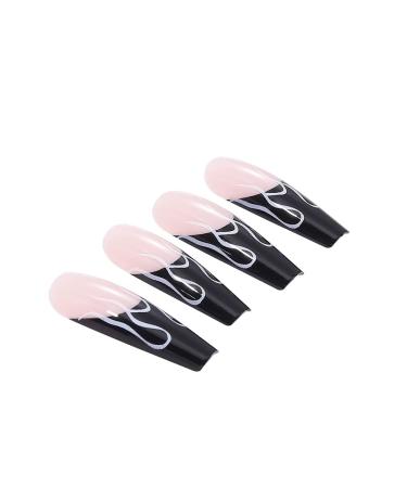 Vatocu 24-Piece Ballerina Press-On Nails - Long Red Black & White Acrylic False Nails for Women - Buy Online on GoSupps.com