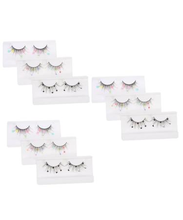 Abaodam 9 Pairs pride outfit makeup eyelashes extend cosmetic make up short false eyelashes Heart Flash chip natural eyelash girl eyelashes flash Fake eyelashes flower stickers