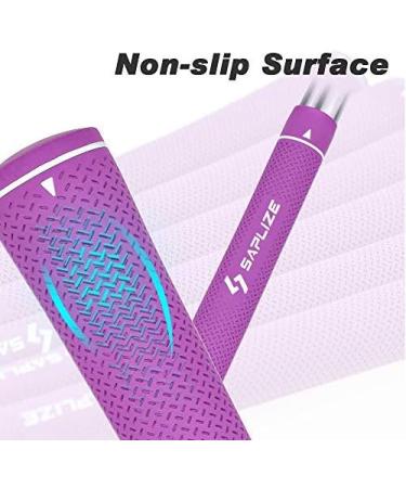 SAPLIZE CC02 Rubber Golf Grips Upgrade Kit - 13 Grips with 15 Tapes, Deluxe Kit Available - 6 Pure Colors, Anti-Slip, Standard/Midsize Purple Grips - Buy Online on GoSupps.com