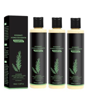 Rosemary Shampoo with Hydrolyzed Keratin for Hair Growth and Thickening - 100ml - Natural Shampoo for Men & Women - Moisturizing and Fortifying Formula (3)