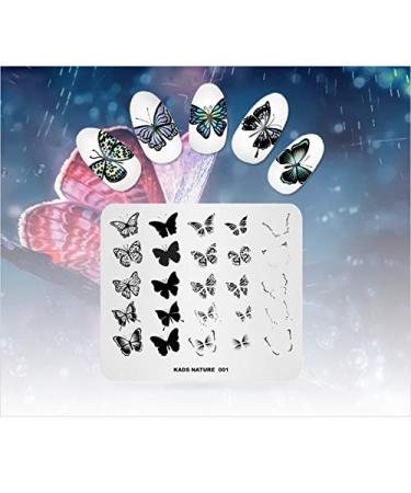 Nail Stamping Plate Set - 4 Piece Feather Flower Leaves & Butterfly Templates | DIY Nail Art Tool & Stamper | International Shipping - Buy Online on GoSupps.com