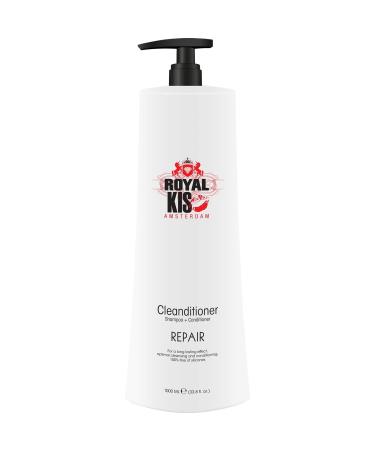 KIS Royal KIS Repair Cleanditioner Shampoo and Conditioner 1000 ml Damaged and Chemically Treated Hair With Keratin Silicone-Free