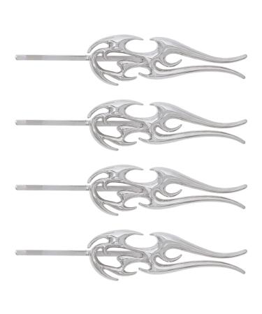 4pcs Flame Hairpin Punk Hair Styling Clips Flame Bobby Pin Barrette Hair Grip