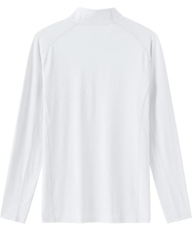 BGOWATU Men's UPF 50 Quarter Zip Polo Shirt - White, Large | Quick Dry Golf Shirt - Buy Online on GoSupps.com