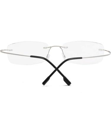 Super Light Titanium Rimless Reading Glasses for Men & Women - +2.0 Strength - Stylish & Comfortable - Buy Online on GoSupps.com