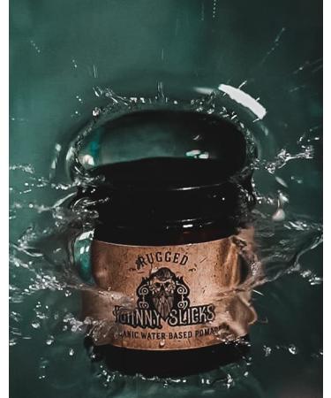 Johnny Slicks Rugged Strong Hold Water Based Hair Pomade - 4oz - Promotes Healthy Hair Growth and Hydrates Dry Skin - Men's Grooming Essential - Buy Online on GoSupps.com