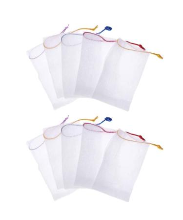 Soap bag 10 pieces of foam network facial cleaning network facial cleaning accessories soap network bathroom cleaning accessories for soap foaming body peeling (random color)