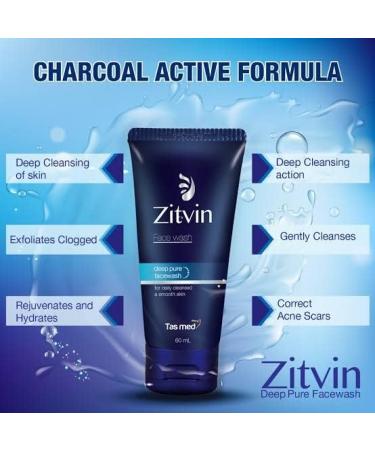Zitvin Deep Pure Face Wash 60ml - Smooth Skin Formula (Pack of 2) | International Shipping Available - Buy Online on GoSupps.com