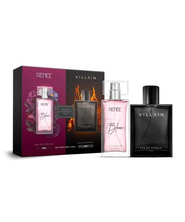 Bloom Beauty Renee x Villain Him & Her Premium Eau De Parfum Gift Set 50 ml + 100 ml| Long Lasting Luxurious Perfume Combo for Men & Women| Scent for All Occasions
