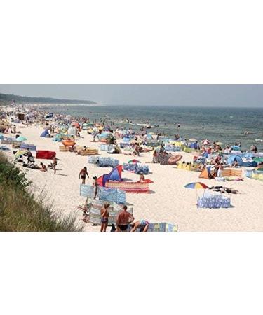 13 ft Beach Windscreen Privacy Windblocker + Free Bag Made in Europe Blue/White Stripes - Buy Online on GoSupps.com