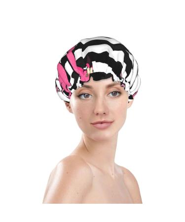 Flamingo Printed Waterproof Shower Cap for Women - One Size Fits All - Buy Online on GoSupps.com