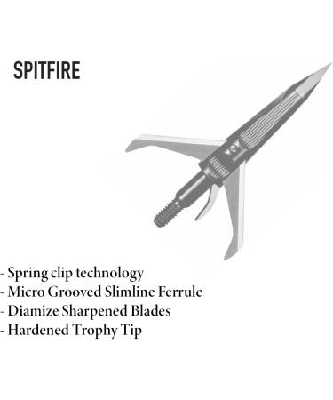 New Archery Products Spitfire 3-Blade 125 Grain Front-Deploying Mechanical Broadhead - Durable & Precise Bowhunting Broadhead (3 Pack) - Buy Online on GoSupps.com