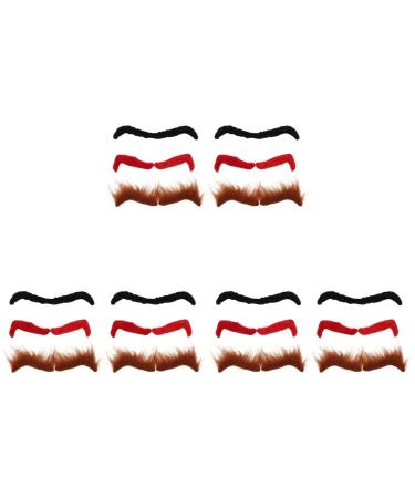 Fomiyes 18 couples Hallowe false eyebrows false facial hair Halloween-costume-eye brawe Face hair Cosplay props Christmas jewelry flannel slay sticker 1 piece (1 Pack) as shown