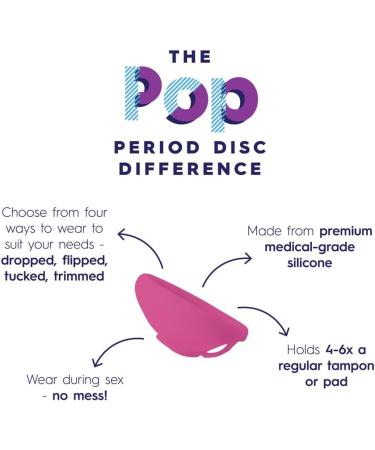 Buy Pop Menstrual Disc | Reusable Medical-Grade Silicone | Period Disc Alternative | 6 Tampon Capacity (Small & Large Pink) - Eco-Friendly Menstrual Solution - Buy Online on GoSupps.com