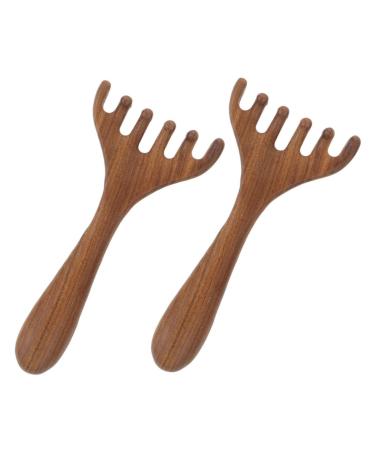 2 pi ces Outil de Massage Gua Sha Bois Mini R teau Bois pour Chevelu et Massage des Yeux D tend la T te et Stimule Points Acupuncture Accessoire Portable pour Relaxation Compl te