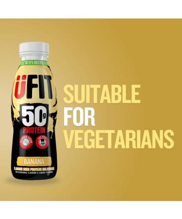 UFIT High Protein Milkshake Banana 8x500ml - Buy Online on GoSupps.com