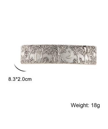 Kkjoy Hand Crafted Viking Celtic Knot Hair Barrettes - Retro Vintage Hair Accessory for Women & Girls - Forest and Moon-Silver - Buy Online on GoSupps.com