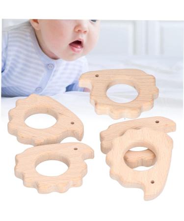 Set of 5 Natural Beech Wood Hedgehog Teething - Safe and Soothing for Baby Gums - Perfect for Teething Necklace or Bracelet - Buy Online on GoSupps.com
