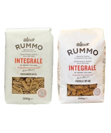 Rummo Wholemeal Pasta Trial Pack 4 Mixed Pasta + 4 Italian Fusilli Pasta (8 x 500 g)