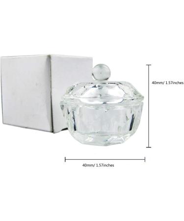 Clear Glass Dappen Dish with Lid - 2 Piece Acrylic Liquid Cups for Nail Art - Crystal Shell Dapping Dish & Powder Holder - Buy Online on GoSupps.com