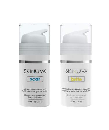 Skinuva Scar Cream & Brite Hyperpigmentation Treatment Set - 1oz | Advanced Scar Removal & Skin Brightening | Growth Factor Formula - Buy Online on GoSupps.com