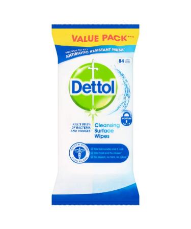 Dettol Antibacterial Surface Cleaning Wipes 84 each 84 Count (Pack of 1)