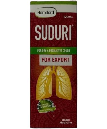 Hamdard Suduri Herbal Syrup - 120mL for Dry & Productive Cough Relief - Buy Online on GoSupps.com