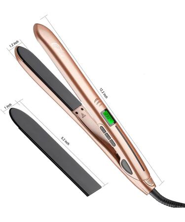 Culwad 2 in 1 Ceramic Hair Straightener and Curling Iron with LCD Display - Adjustable Temperature, Dual Voltage, Gold - Buy Online on GoSupps.com