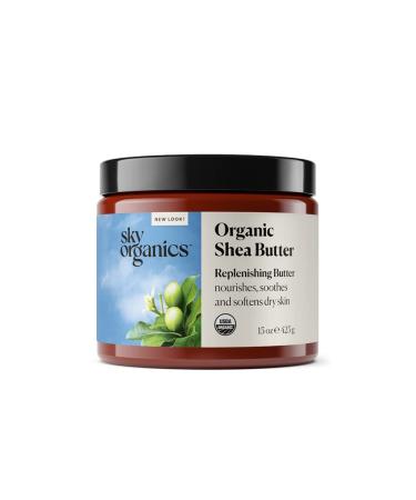 Sky Organics Organic Shea Butter for Body & Face USDA Certified Organic , 100% Raw & Unrefined to Soften, Smooth & Boost Radiance, 16 Oz. Shea Butter 1 Pound (Pack of 1)