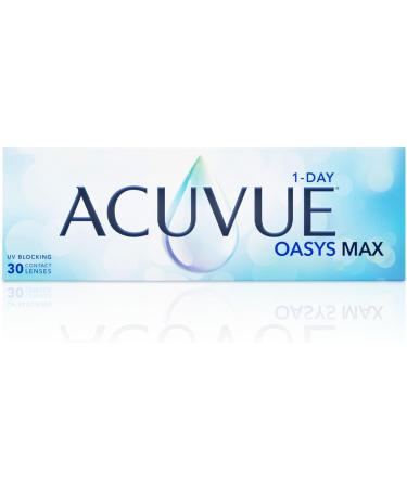Acuvue oasys max 1-day lenses-help to reduce the feeling of tired and dry eyes-daily contact lenses with +4.25 DPT and BC 9.0-UV protection and pleasant wearing 4.25 Unknown 9.0 millimeters 14.3 millimeters 30 - Buy Online on GoSupps.com