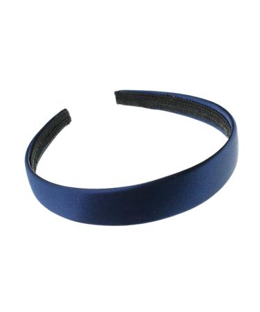 Headband 2 cm wide navy blue covered with satin.
