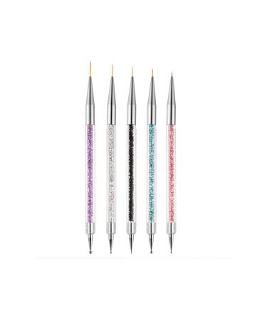 LuLiyLdJ 5-piece nail brushes | Double-ended nail dotting tool set | Nail pen for nail painting | Nail nail brush pen for nail art