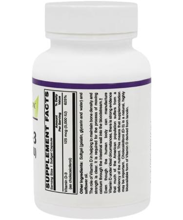 BariatricPal Vitamin D-3 125mcg (5000 IU) - Easy Swallow Vegetarian Softgels (100ct Bottle) 100 Count (Pack of 1) - Buy Online on GoSupps.com