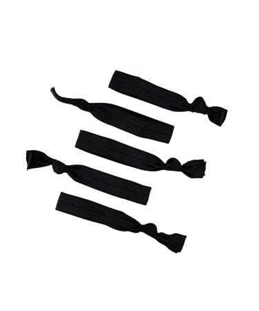 Kitsch 5 Pc Soft Hair Ties | Knotted Holiday Gift Ties for Girls | Hair Elastics & Ties | Elastic Hair Bands for Toddler | Hair Ties for Thick & Thin Hair | Hair Accessories for Women (Blackout)