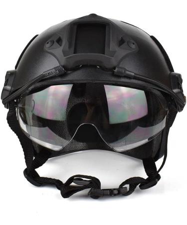 CMAIR4U Airsoft PJ Tactical Fast Helmet with Visor Goggles - Black - Buy Online on GoSupps.com
