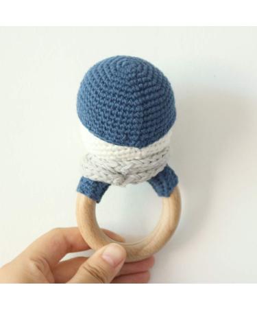 Buy Yuanshenortey Baby Wooden Teether Ring & Crochet Rattle | Safe Infant Chewing & Teething Toy - Shop Worldwide - Buy Online on GoSupps.com