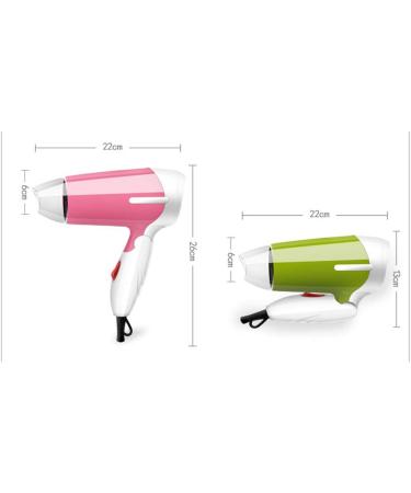 1000W Power Ionic Hair Dryer Professional Home Dry Hair Hairdryer Foldable with Air Nozzle Portable Travel Fast Drying Hair (Green) - Buy Online on GoSupps.com