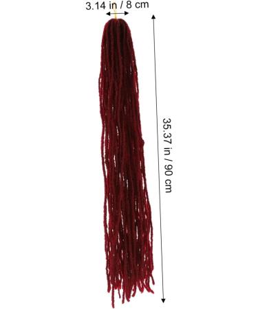 POPETPOP Dirty Little Braids Braided Wig Men Wigs Ponytail Wigs Dreadlock Crochet Hair Unisex Dreadlock Wig Braid Wigs Fashionable Hair Wig Women Hairpiece Extensions Dreadlock Extensions 90X8CM Claret - Buy Online on GoSupps.com
