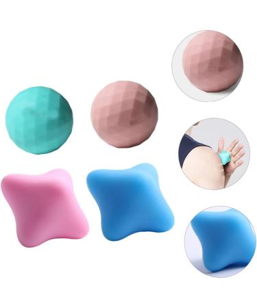 Beaupretty 4pcs Silicone Fascia Massage Balls for Shoulder & Foot Relaxation | Fitness & Gym Use - Buy Online on GoSupps.com