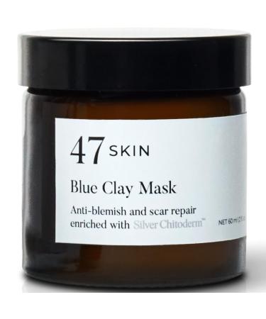 47 Skin | Blue Cambrian Clay Face Mask | Full of Natural Minerals that Nourish Skin Heals Breakouts | Anti Blemish Scar Repair Smoothes Fine Lines Revitalises Brightens and Detoxifies Skin | 60ml