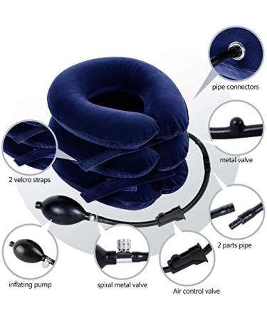 ADITAM Neck Traction Neck Cervical Traction Collar Device for Neck Shoulder Back Head Pain Relief Inflatable Spine Alignment Pillow Dark Gift.Cervical Neck Traction Collar Device Chrome Double The Blue - Buy Online on GoSupps.com