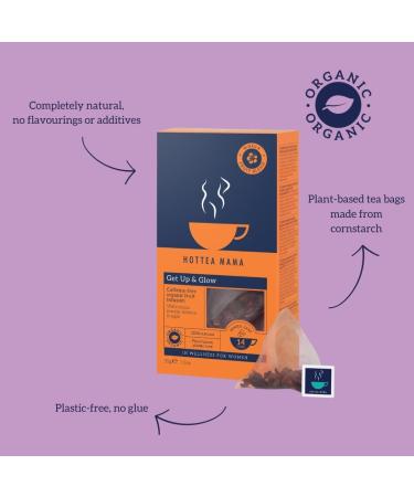 HotTea Mama Get Up & Glow Organic Fruit Tea | Vitamin Rich & Caffeine Free | 14 Biodegradable Pyramid Bags - Buy Online on GoSupps.com