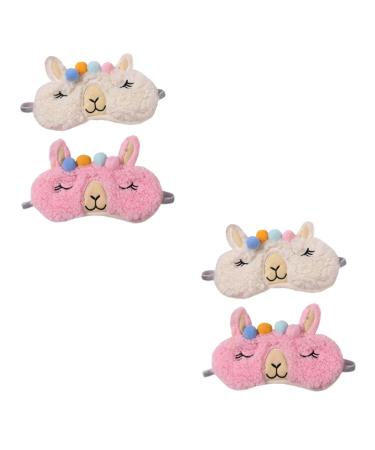 FOMIYES 4 Pcs Sherpa Fleece Eye Mask Eye Patch for Kids Cartoon Eye Mask Girls Sleep Mask Pregnancy Wedge Pillow Sleep Masks Girls Adult Masks Plush Fabrics Little Sheep Travel Household
