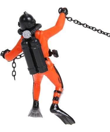 Buy Mesee Fish Tank Ornament - Diver Treasure Hunter & Treasure Chest Decoration for Aquarium - Vibrant Orange Action Decor - Buy Online on GoSupps.com