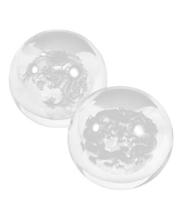 Minkissy 2st healthy massage ball crystal massage device Chinese massage balls massage hand relaxing balls handballs household massage globe glass ball crystal ball relaxation ball
