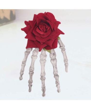 Skeleton Hands Hair Clip Halloween Rose Skull Barrette Zombie Punk Rock Hair Clip for Women Girls (15x8. 5cm) for Halloween Costumes - Buy Online on GoSupps.com